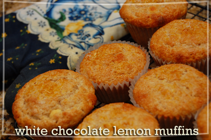 white chocolate lemon muffins