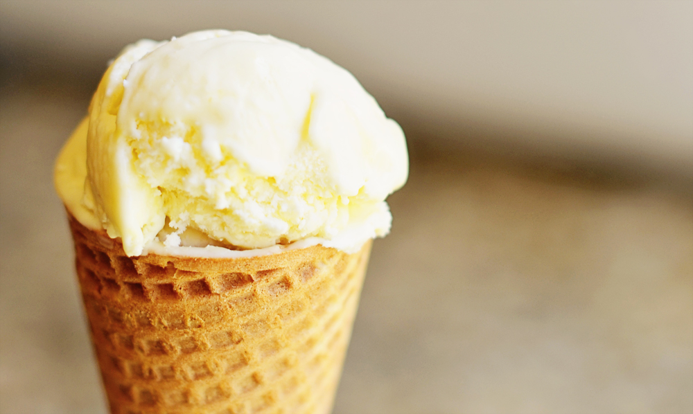butter mint ice cream cone